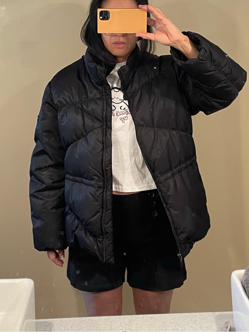 Black Down Puffer Jacket - Women's Quilted Winter Coat